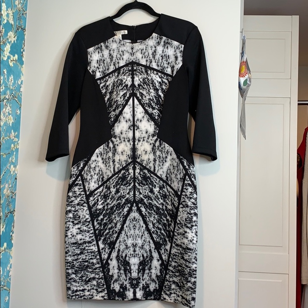 White and Black London Times dress.